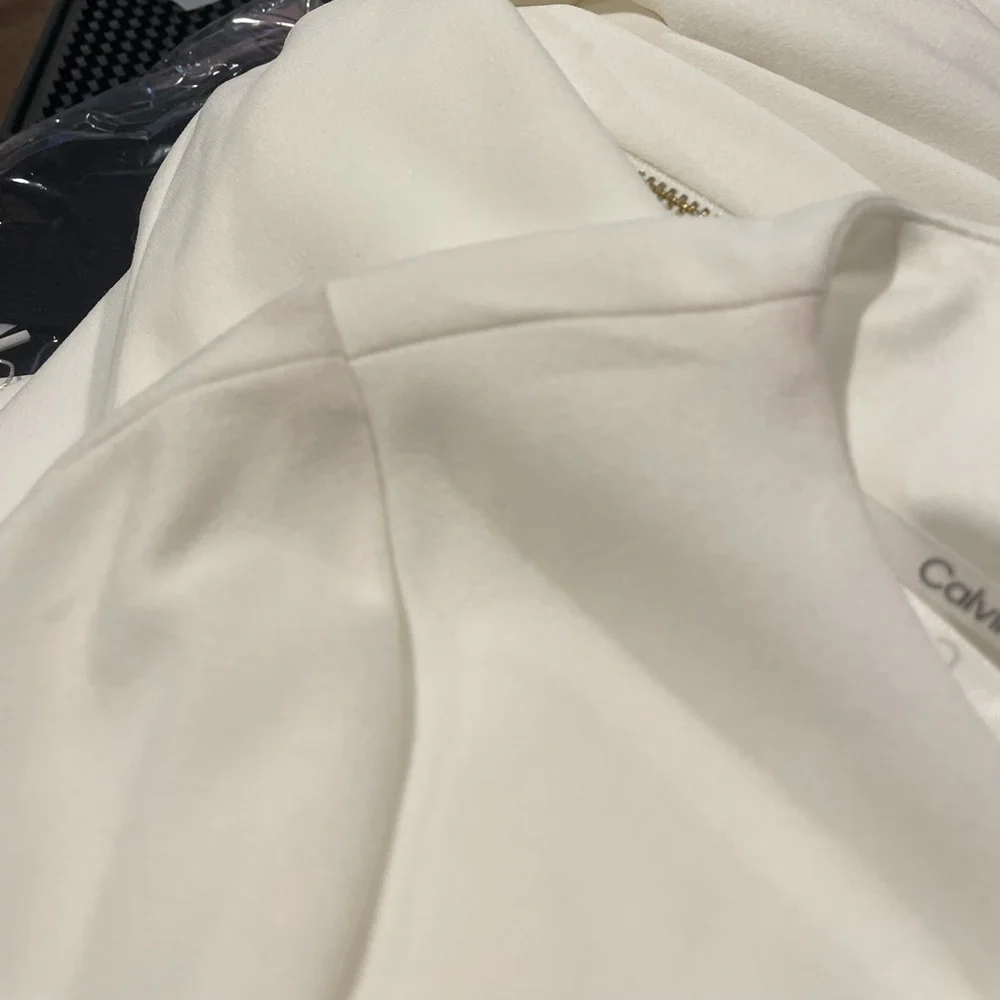 NWT Calvin Klein Chiffon Bell Sleeve Dress - Picture 10 of 12